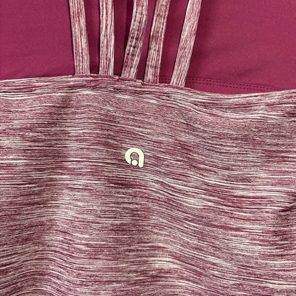 HYBA, Tank Top With Built-in Bra, Small, Burgundy, White 🏃‍♀️‍➡️ - Picture 6 of 10
